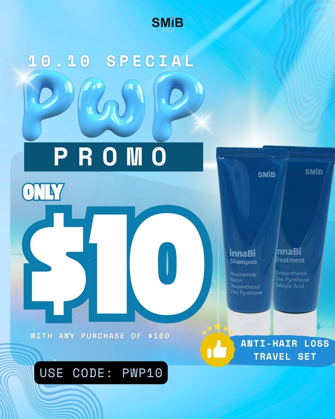 SMiB Anti Hair Loss Series - Hair Growth Kit Set - 10.10 PWP Special @ $10 / Set